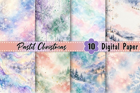 Frosted Snowflake Pastel Christmas