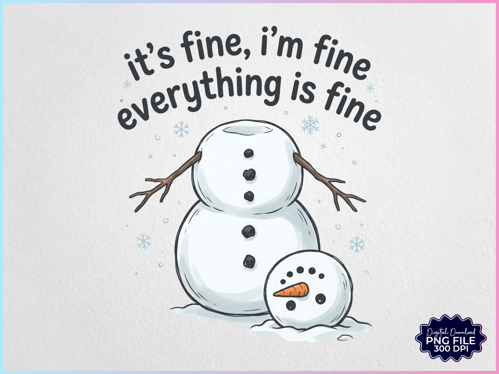 Funny Winter Snowman Christmas PNG