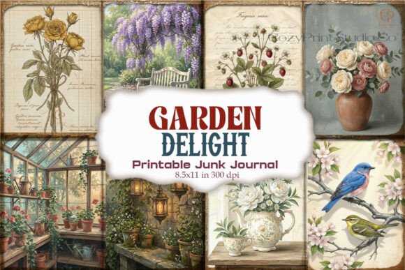 Garden Delight Junk Journal Pages