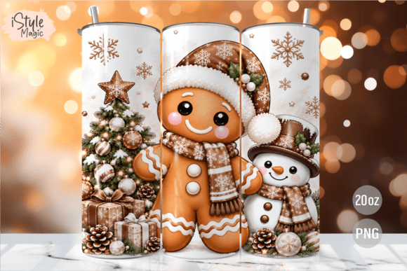 Gingerbread Christmas 20oz Tumbler Wrap