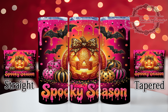 Glitter Spooky Pumpkin 20oz Tumbler