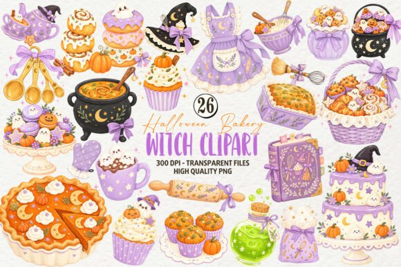 Halloween Bakery Witch Clipart