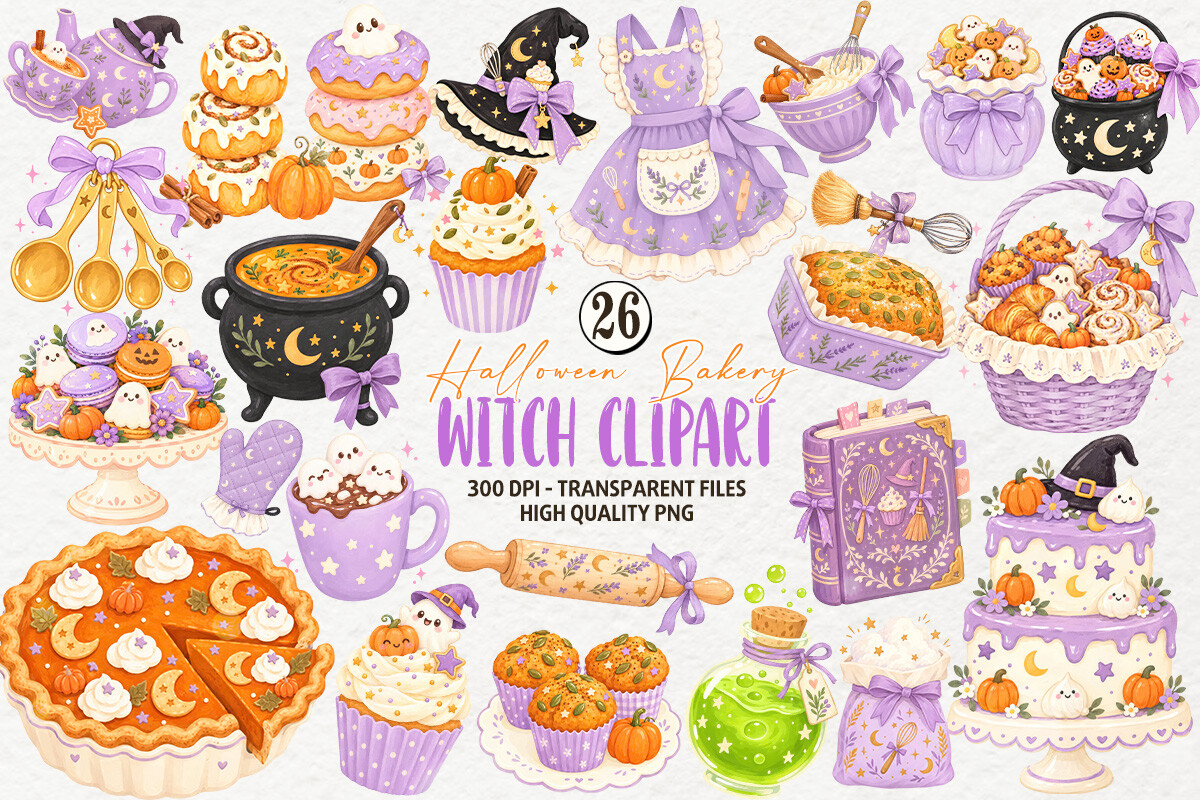 Halloween Bakery Witch Clipart