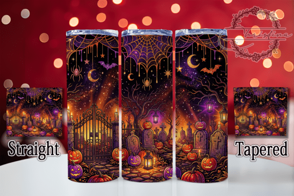 Halloween Glitter Graveyard 20oz Tumbler