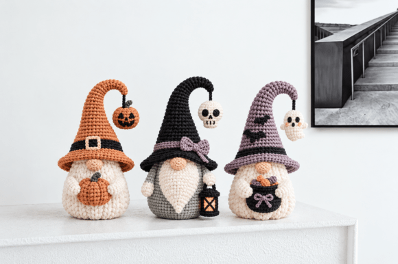 Halloween Witch Gnome STL Bundle – 3 Knitted-Style 3D Print Files - Image 2
