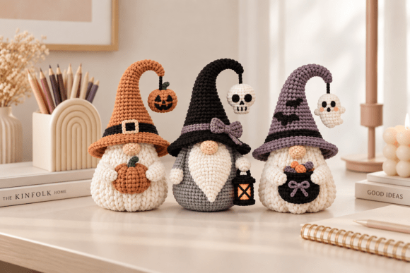 Halloween Witch Gnome STL Bundle – 3 Knitted-Style 3D Print Files - Image 5