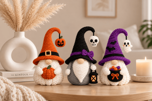 Halloween Witch Gnome STL Bundle – 3 Knitted-Style 3D Print Files - Image 6