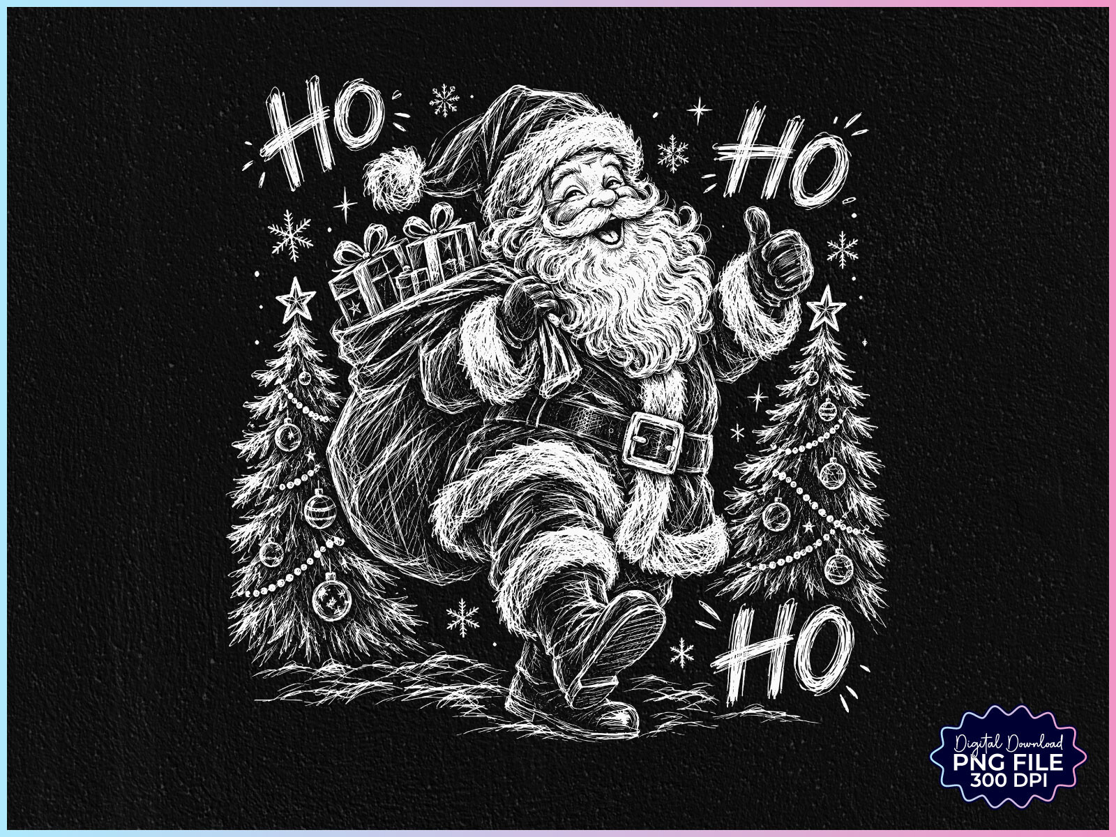 Ho Ho Ho Christmas Santa PNG