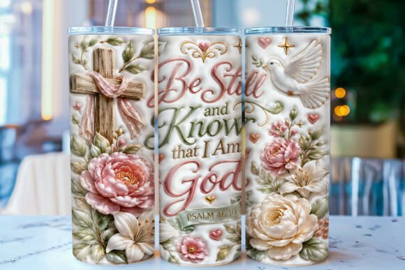 Inflated Christian Floral Tumbler Wrap