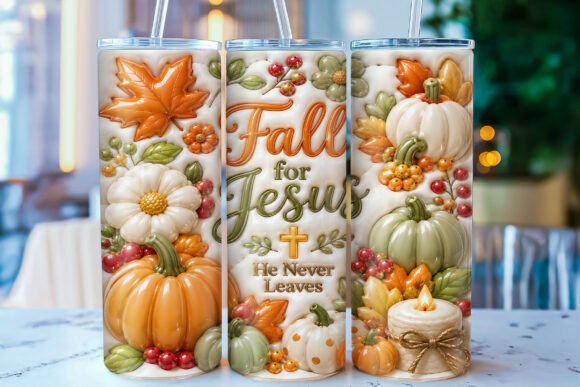 Inflated Fall for Jesus Tumbler Wrap PNG