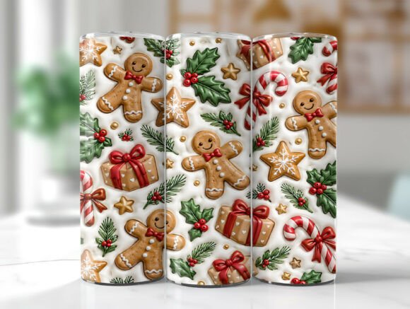 Inflated Gingerbread Christmas Tumbler