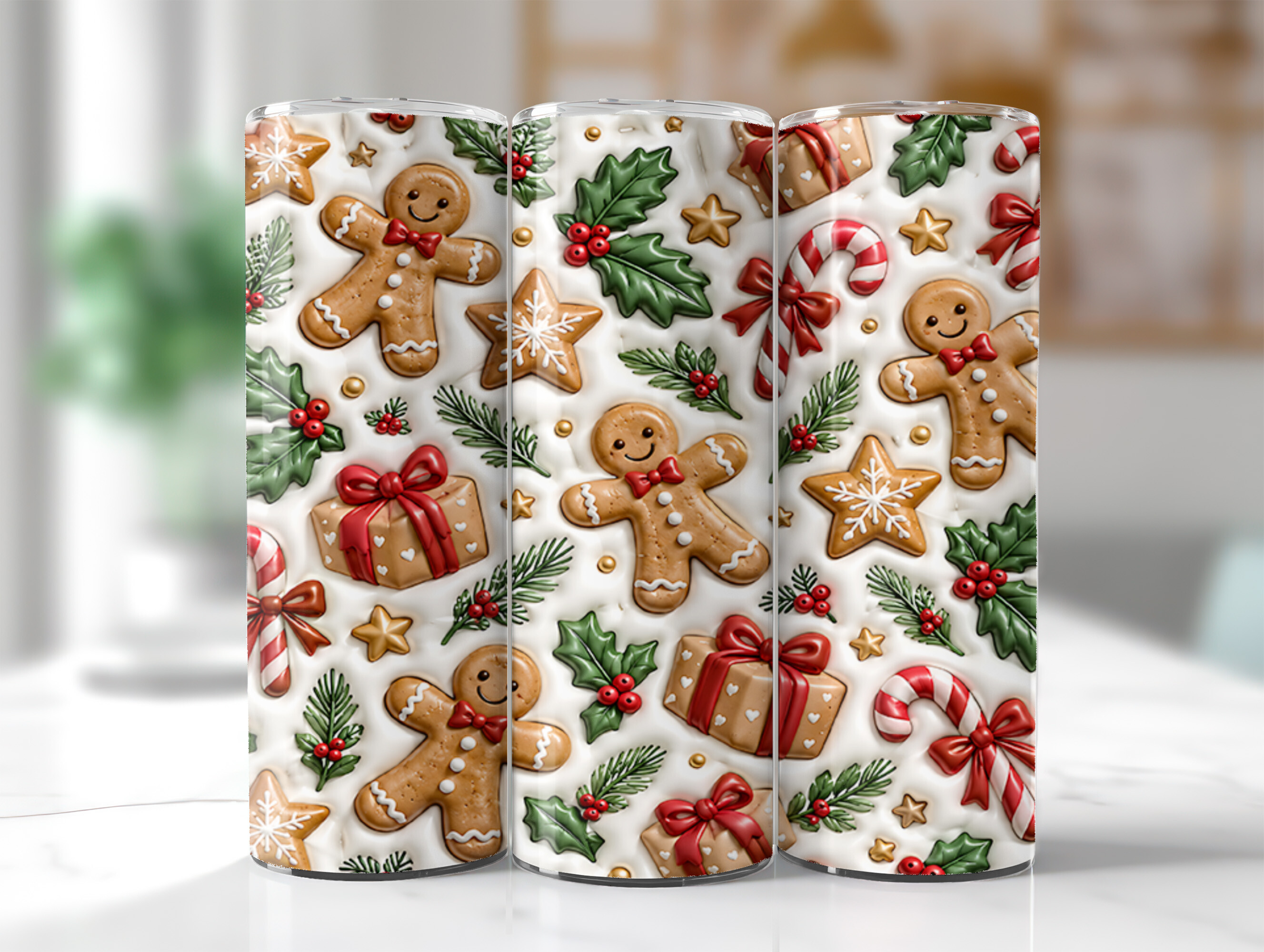 Inflated Gingerbread Christmas Tumbler