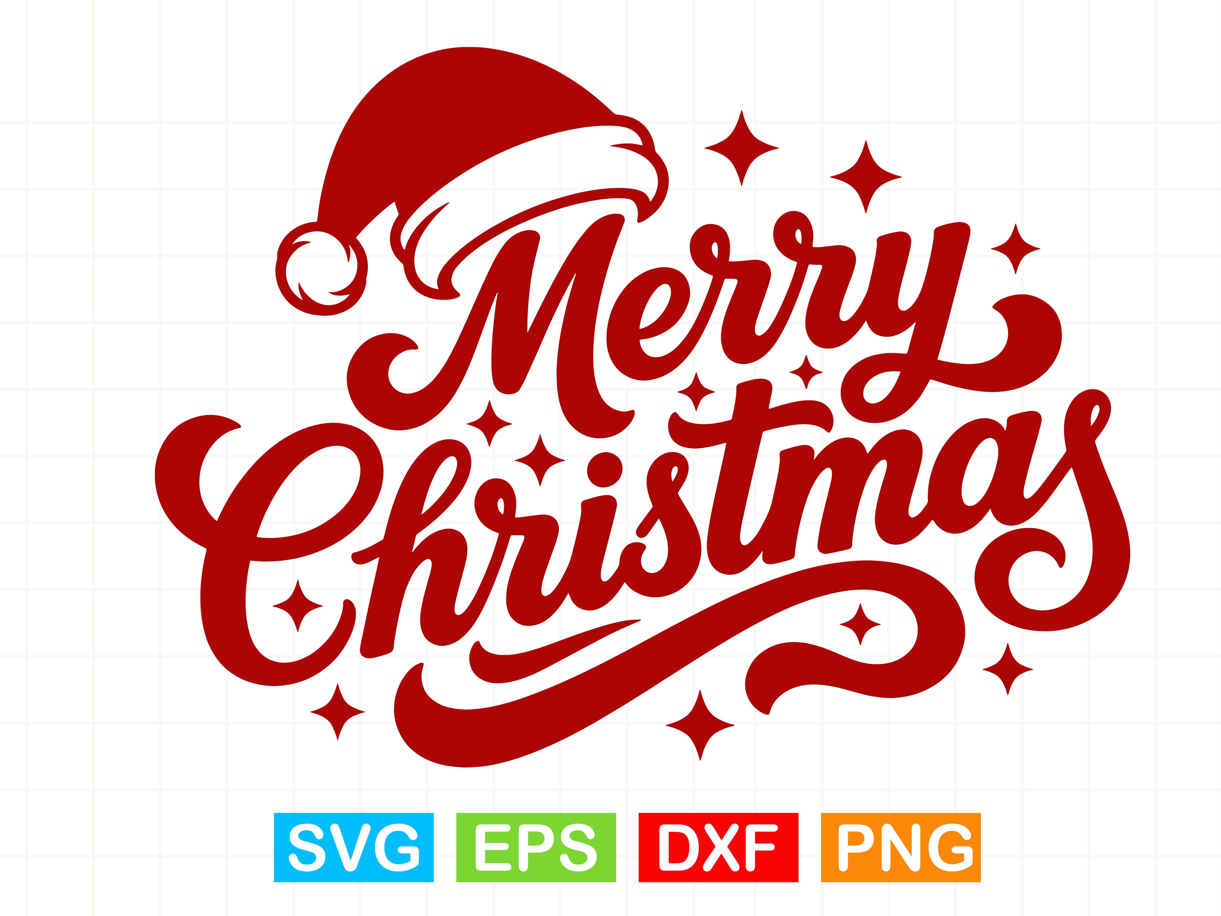 Merry Christmas SVG, Santa Hat Retro Graphic by Creativity Designer ...