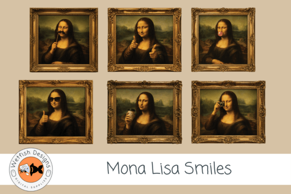 Mona Lisa Smiles PNG Pop Art Clipart