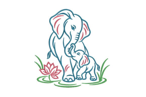 Mother and Baby Elephant