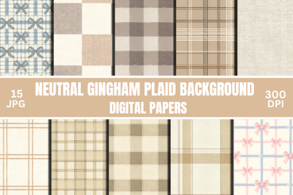 Neutral Plaid Backgrounds,Digital Paper