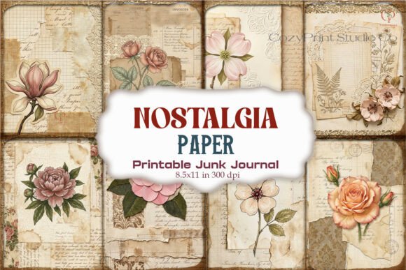 Nostalgia Floral Junk Journal Paper