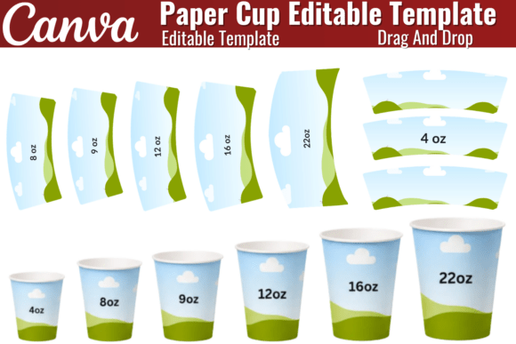 Paper Cup Wrapper Template Bundle