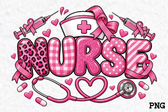 Pink Nurse Breast Cancer Awareness PNG