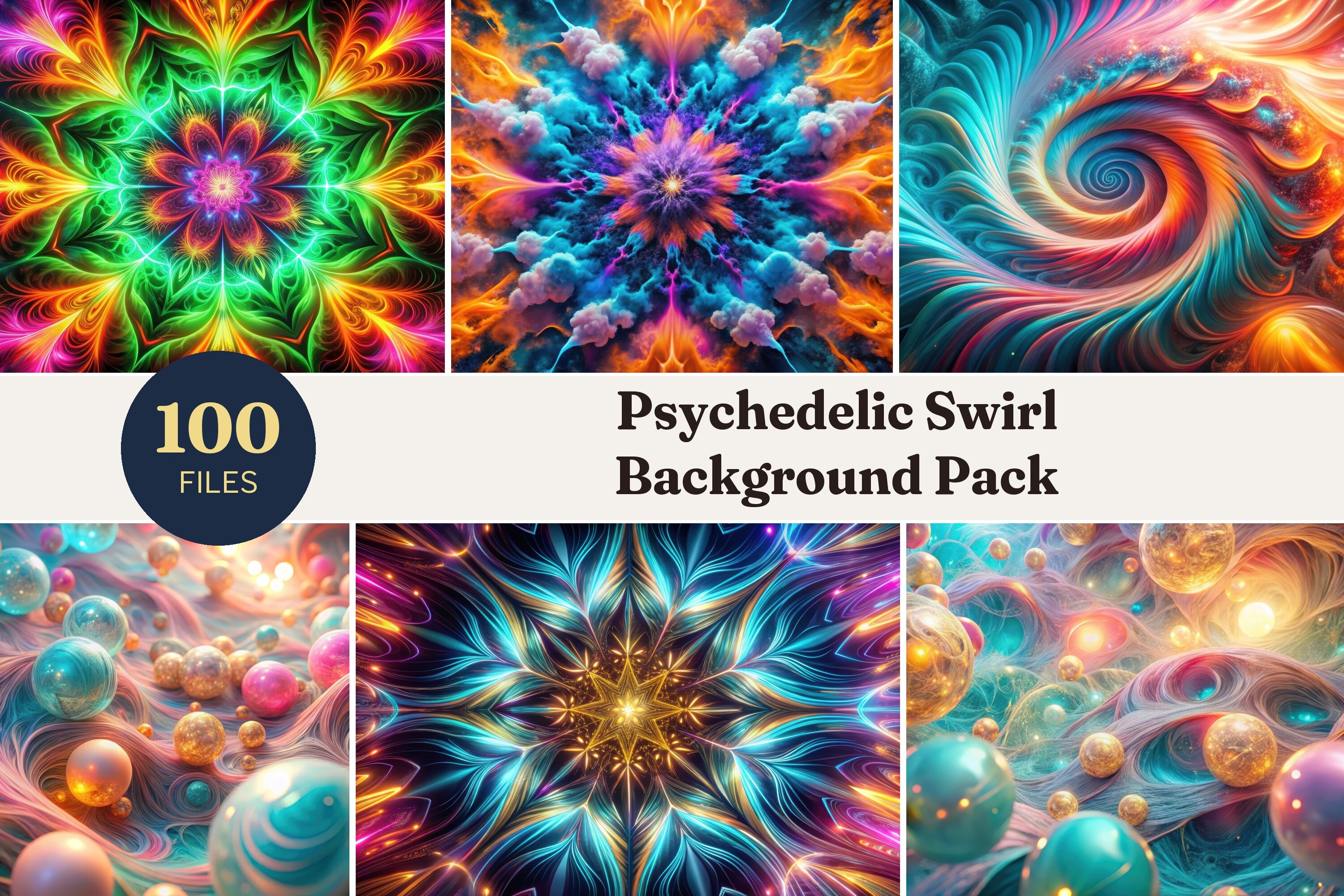 Psychedelic Swirl Background Pack