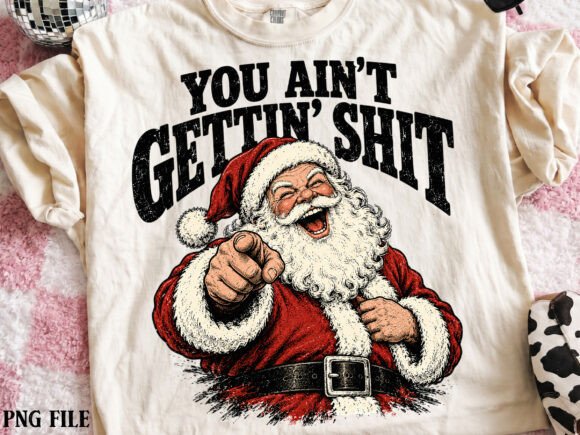 Retro Funny Christmas Santa Claus PNG