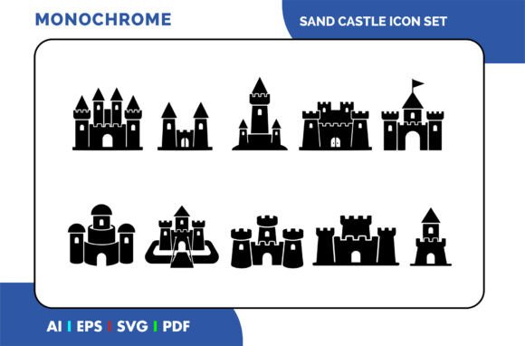 Sand Castle Vector Icons