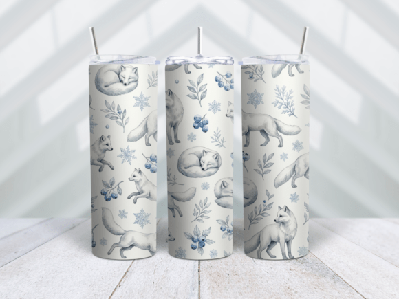 Serene Arctic Fox Icy Winter Tumbler