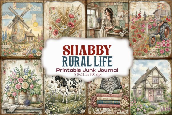 Shabby Rural Life Junk Journal Pages