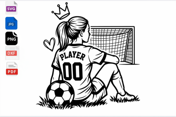 Soccer Girl SVG Player Queen Design