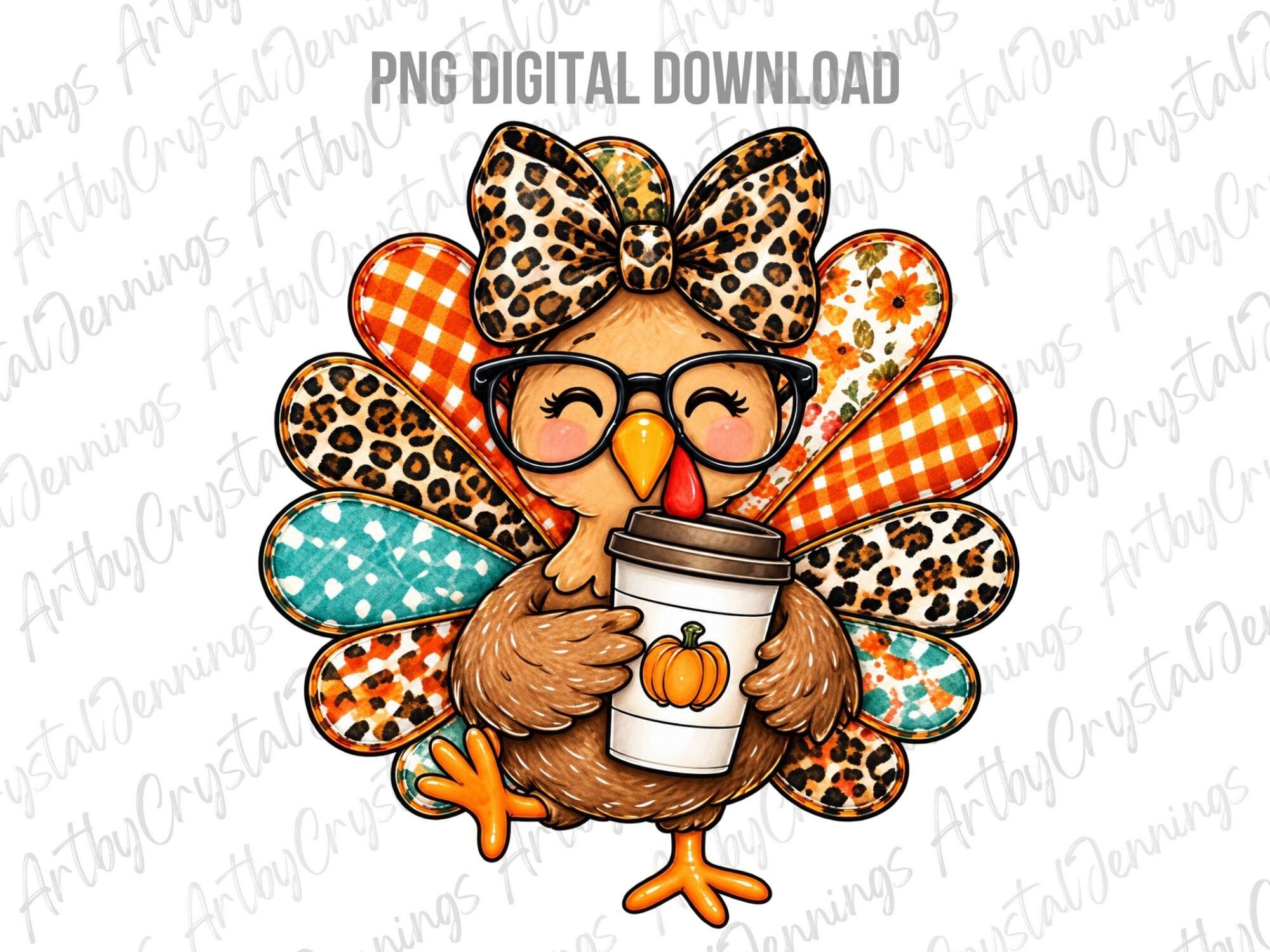 Thanksgiving Turkey Autumn Coffee PNG