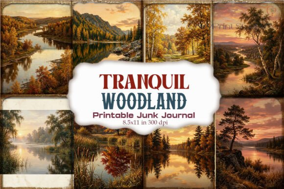 Tranquil Woodland Junk Journal Paper