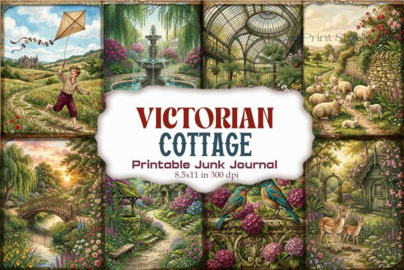 Victorian Cottage Junk Journal Pages