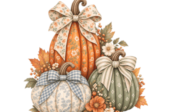 Vintage Autumn Pumpkin Trio