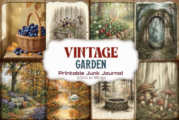 Vintage Garden Junk Journal Pages