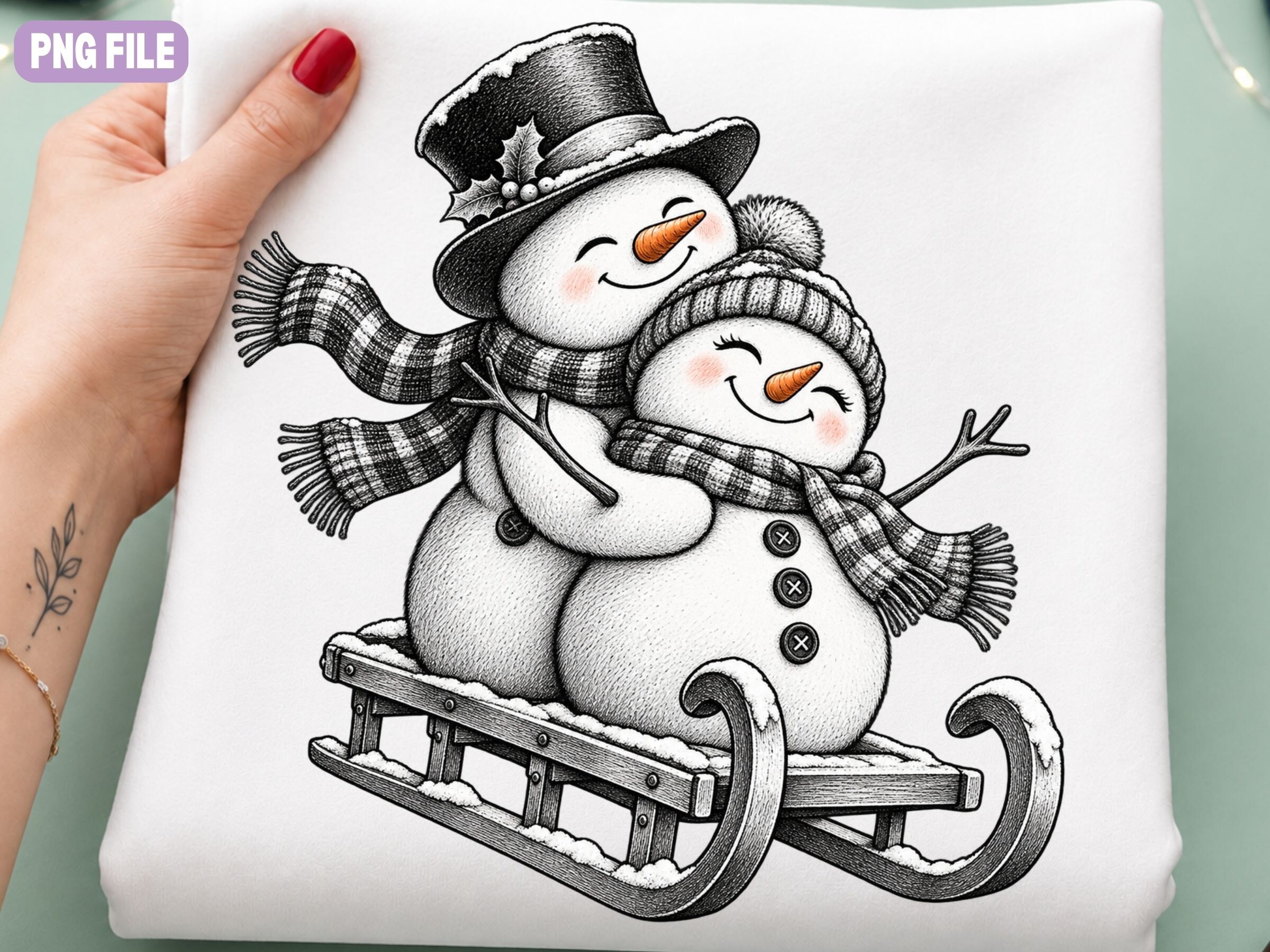 Vintage Snowman Christmas Sublimation PN