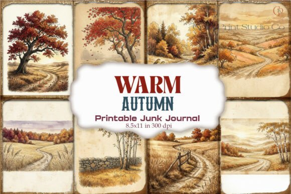 Warm Autumn Junk Journal Pages