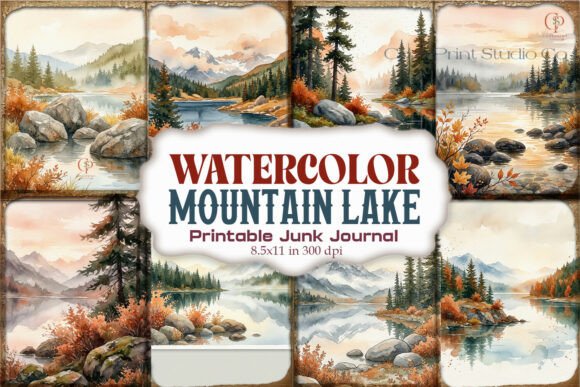 Watercolor Mountain Lake Junk Journal