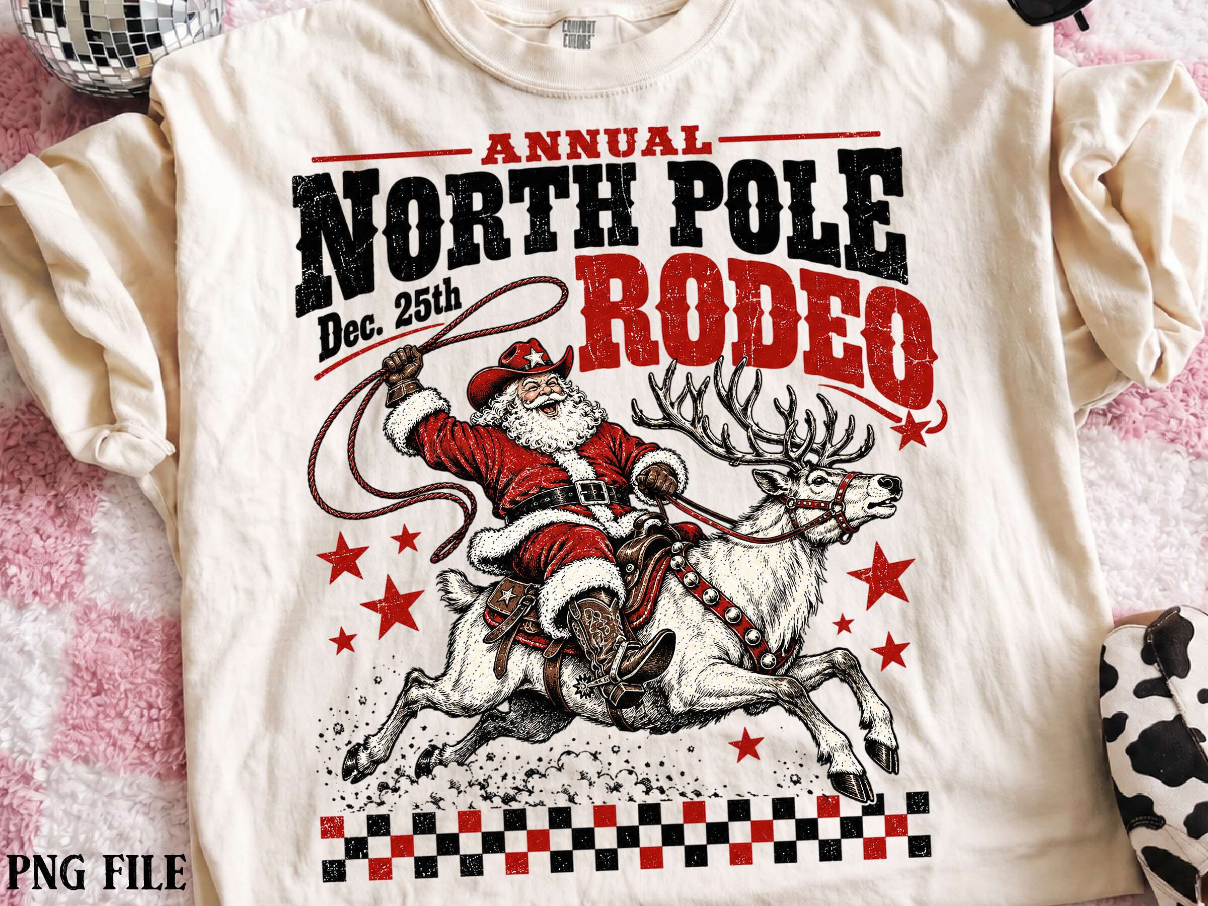 Western Christmas Cowboy Santa Claus PNG