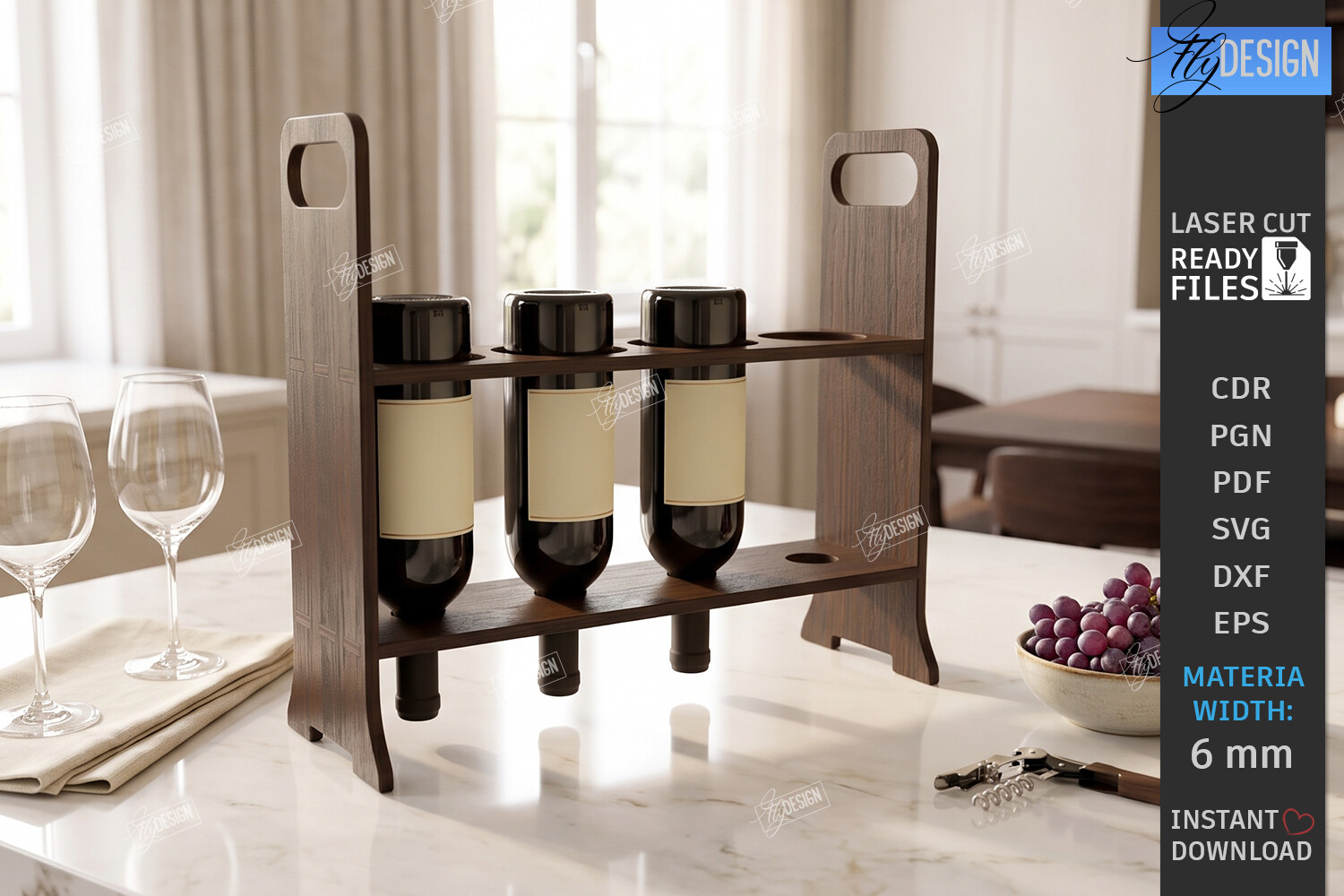 Wine Bottle Rack Laser Cut | Wine Rack