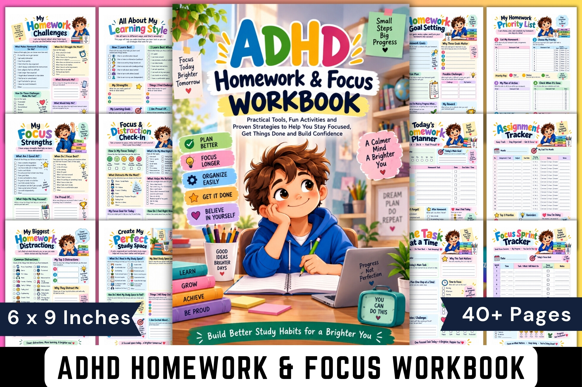 ADHD Homework & Focus Workbook