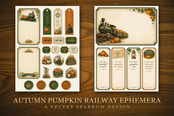 Autumn Pumpkin Railway Ephemera