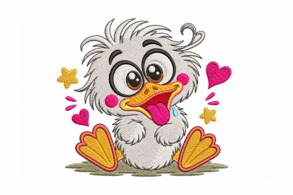 Baby Duck Cartoon Embroidery Design