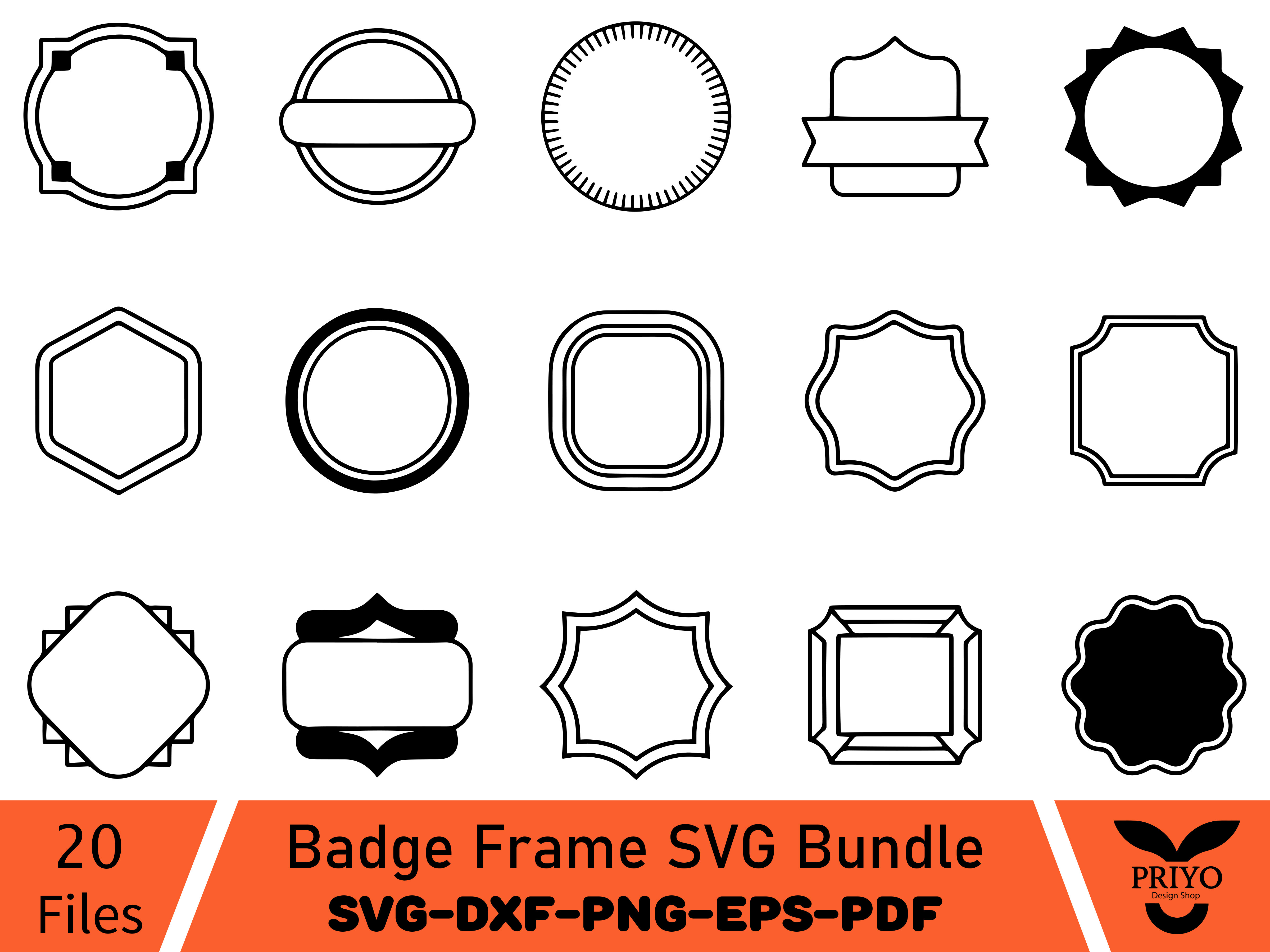 Badge Frame SVG Bundle, Vintage Badge