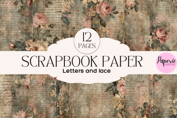 Blush Floral Shabby Chic Scrapbook Paper