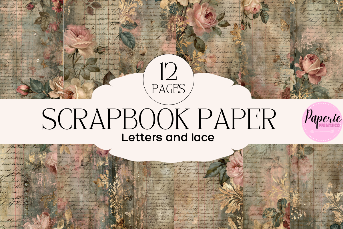 Blush Floral Shabby Chic Scrapbook Paper