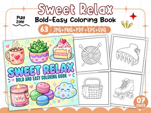 Bold and Easy Sweet Relax Coloring Book
