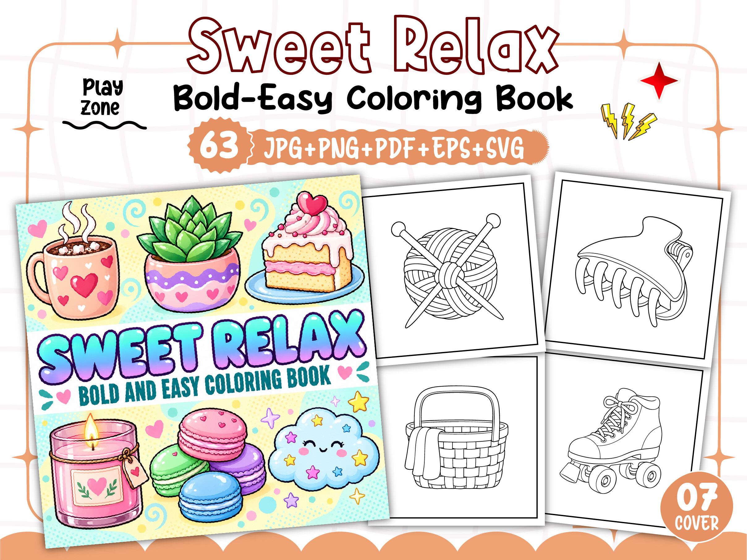 Bold and Easy Sweet Relax Coloring Book