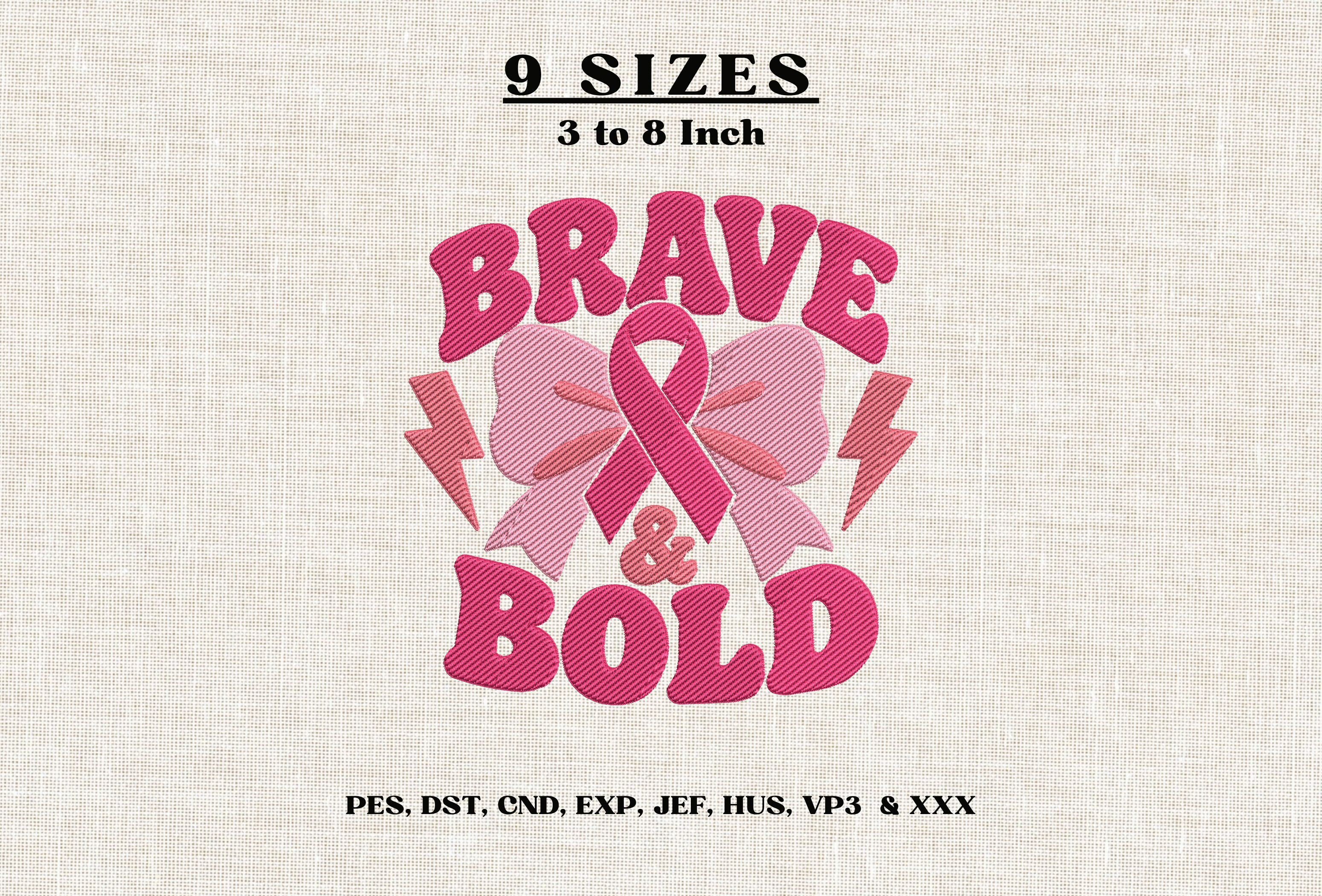 Brave & Bold Breast Cancer Embroidery