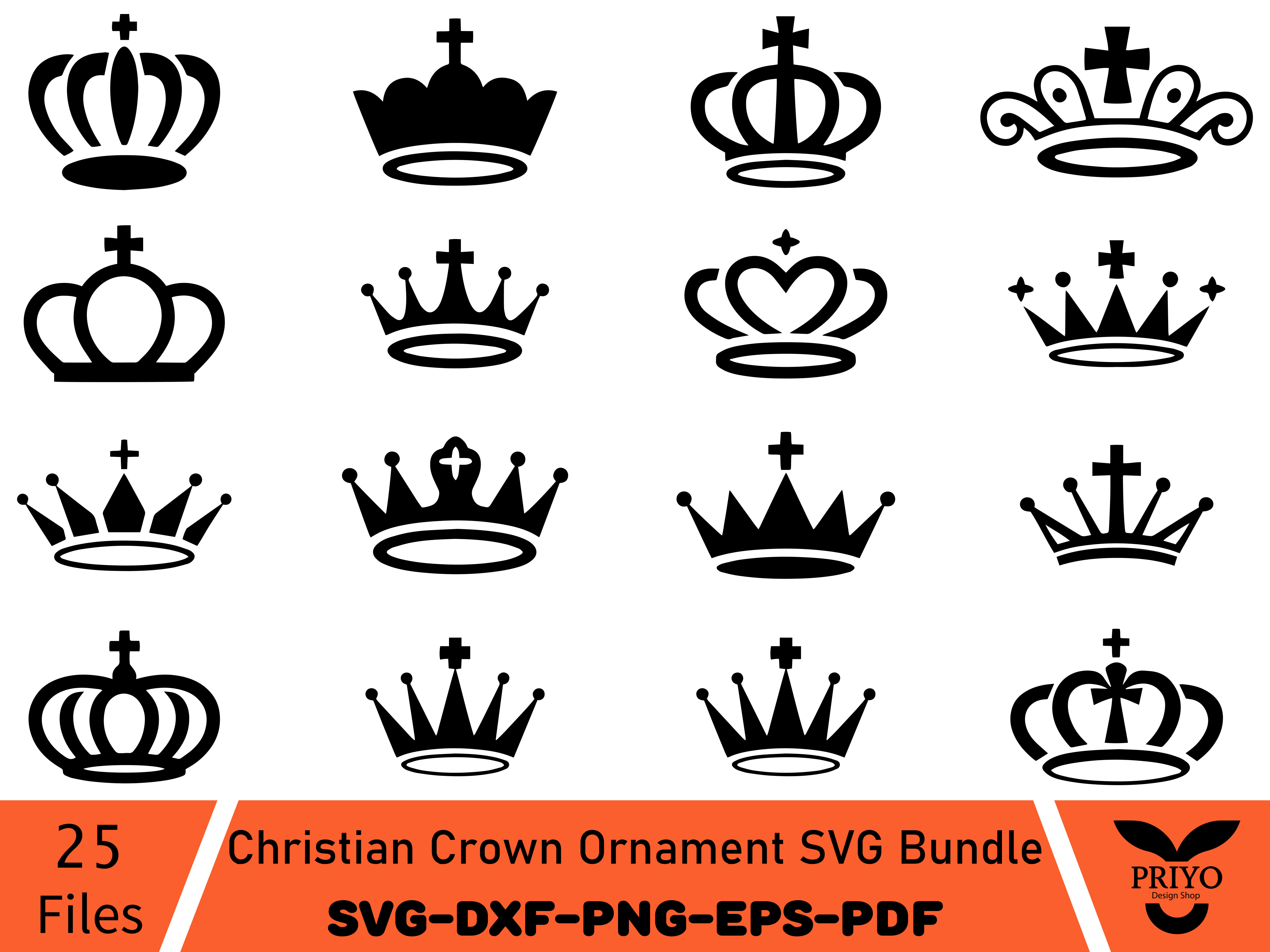 Christian Crown Ornament SVG Bundle