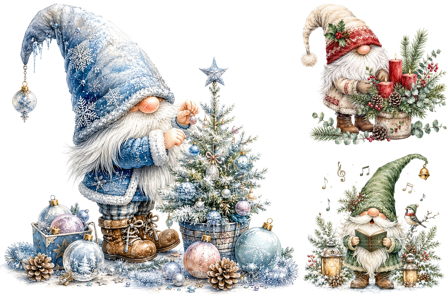 Christmas Gnome Clipart Bundle